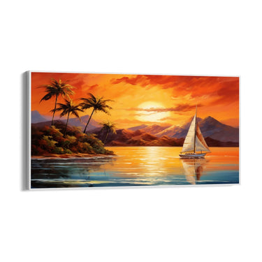 Quadro Stampa su Tela Riflessi Dorati sul Lago - CupidoDesign