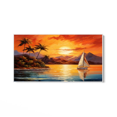 Quadro Stampa su Tela Riflessi Dorati sul Lago - CupidoDesign