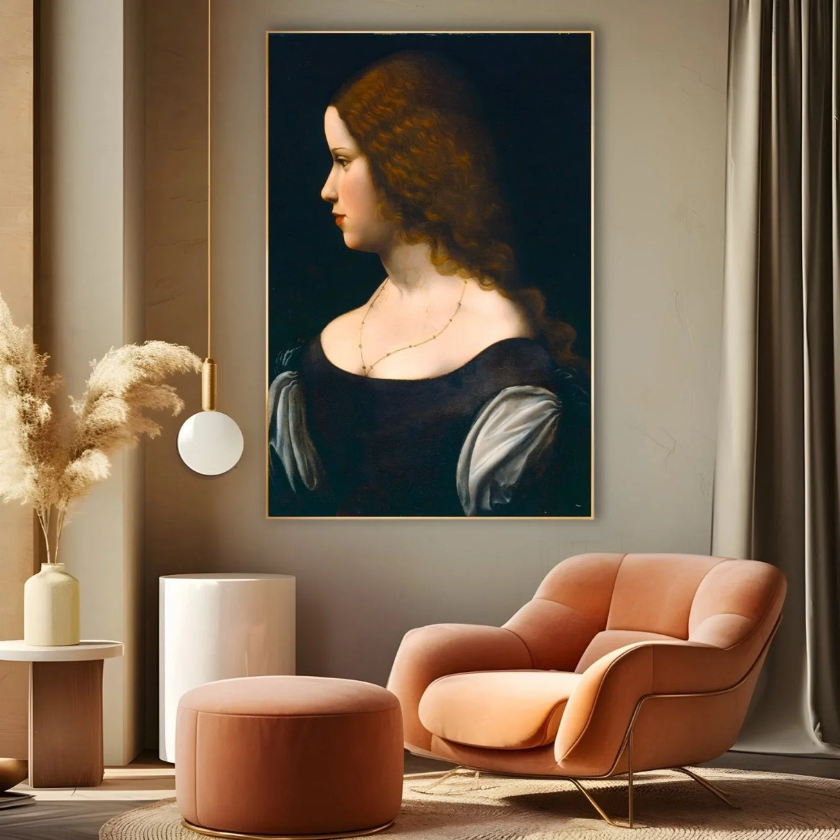 Quadro Stampa su Tela Ritratto di una giovane donna, Leonardo Da Vinci - CupidoDesign