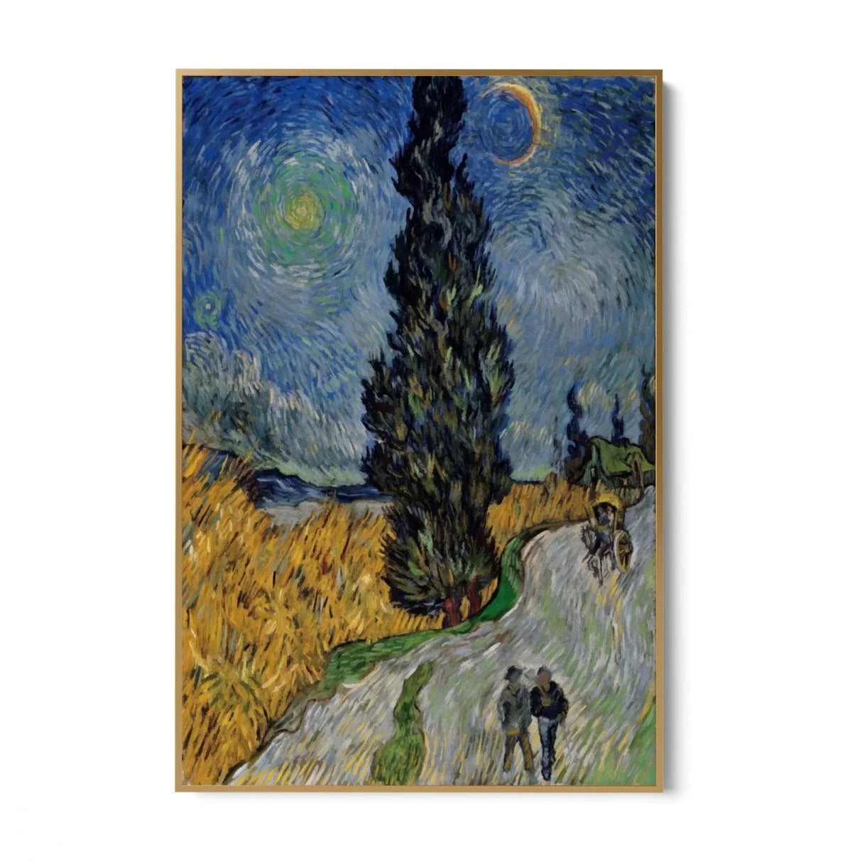 Quadro Stampa su Tela Road with Cypress and Star, Vincent Van Gogh - CupidoDesign