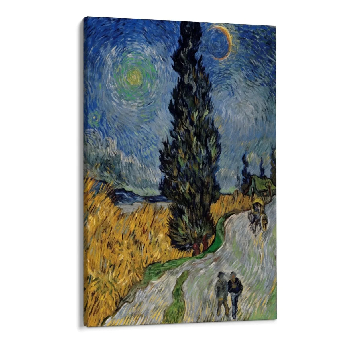 Quadro Stampa su Tela Road with Cypress and Star, Vincent Van Gogh - CupidoDesign