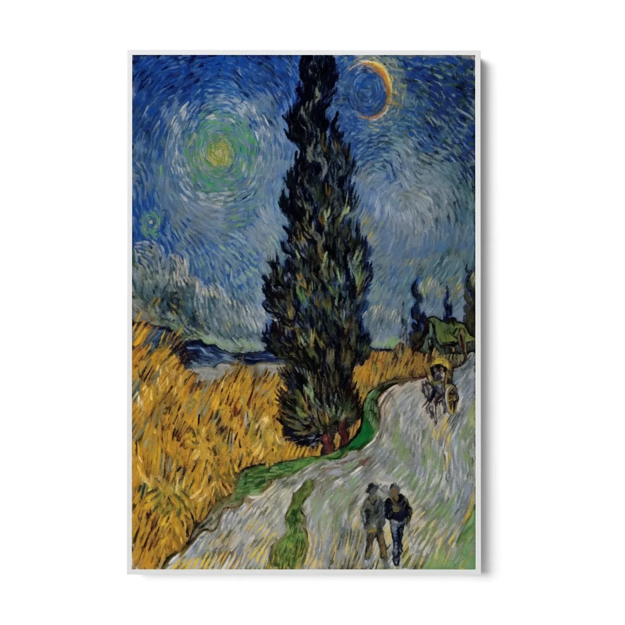 Quadro Stampa su Tela Road with Cypress and Star, Vincent Van Gogh - CupidoDesign