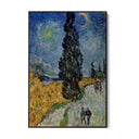 Quadro Stampa su Tela Road with Cypress and Star, Vincent Van Gogh - CupidoDesign