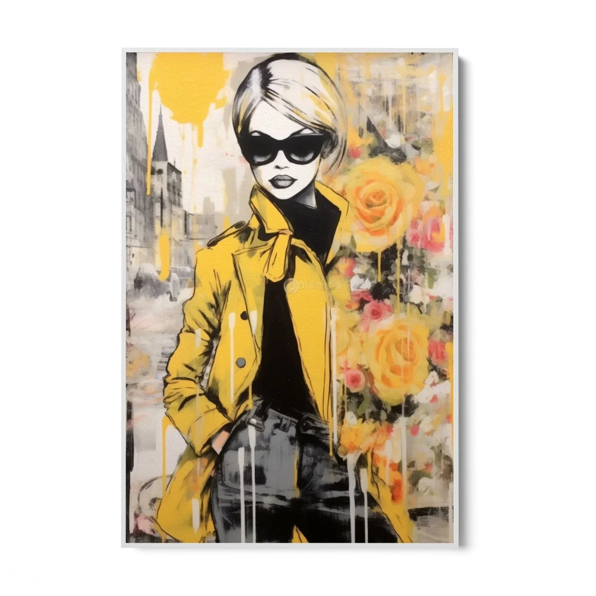 Quadro Stampa su Tela Rose Graffiti - CupidoDesign