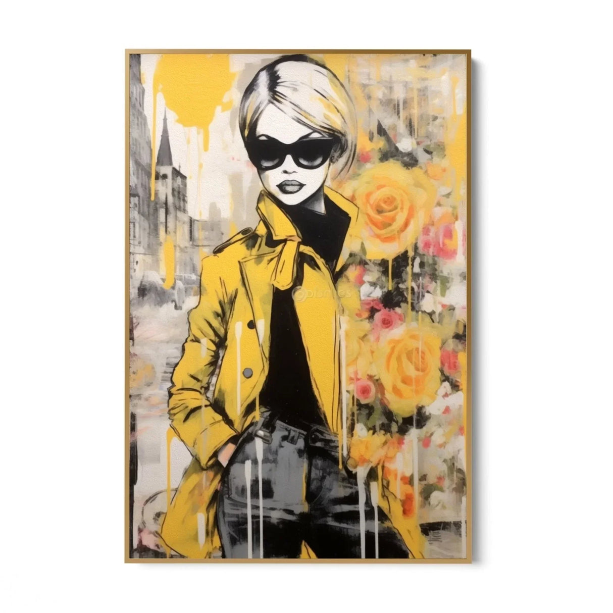 Quadro Stampa su Tela Rose Graffiti - CupidoDesign
