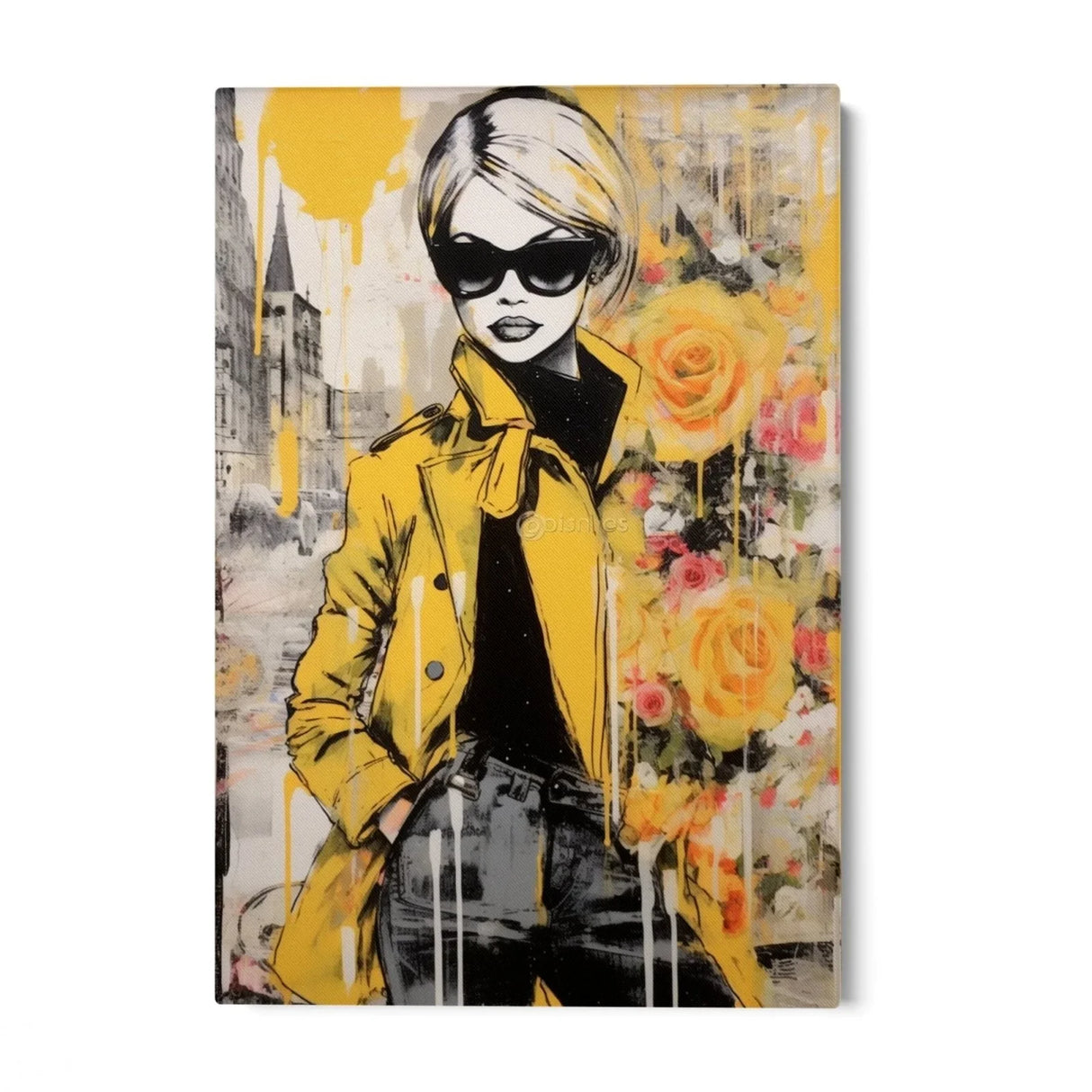 Quadro Stampa su Tela Rose Graffiti - CupidoDesign