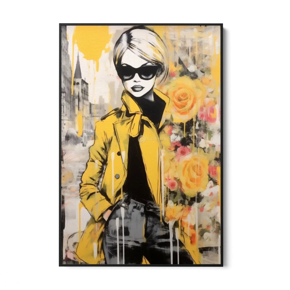 Quadro Stampa su Tela Rose Graffiti - CupidoDesign