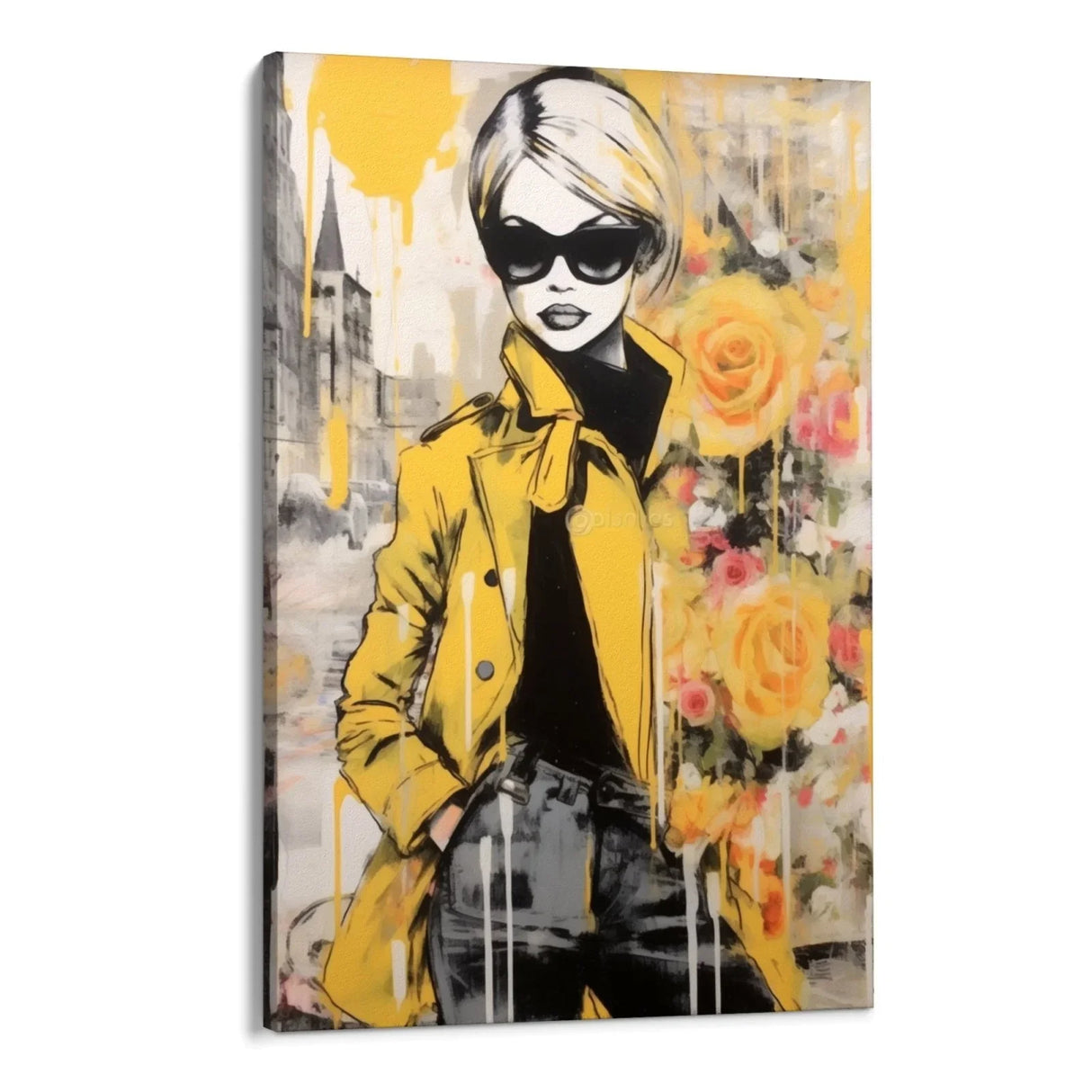 Quadro Stampa su Tela Rose Graffiti - CupidoDesign