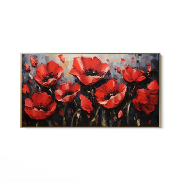 Quadro Stampa su Tela Rosso Fiorito - CupidoDesign