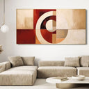 Quadro Stampa su Tela Rosso Geometrico - CupidoDesign