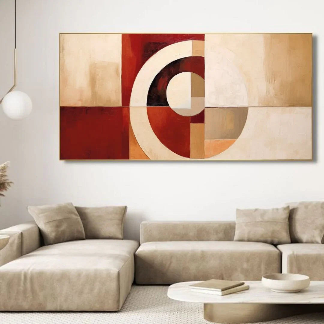 Quadro Stampa su Tela Rosso Geometrico - CupidoDesign