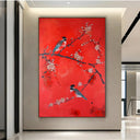 Quadro Stampa su Tela Rosso tra i passeri - CupidoDesign
