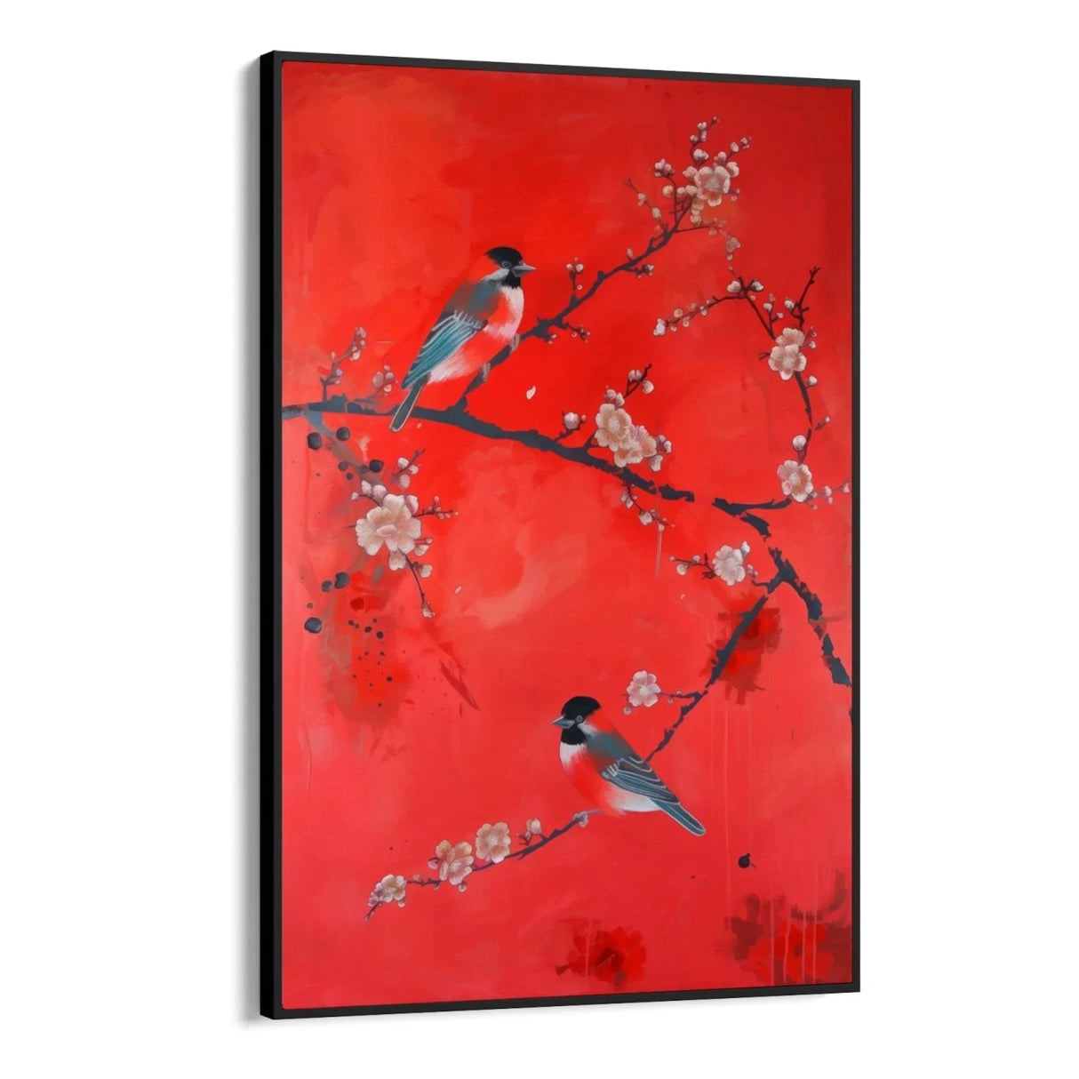 Quadro Stampa su Tela Rosso tra i passeri - CupidoDesign