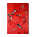 Quadro Stampa su Tela Rosso tra i passeri - CupidoDesign
