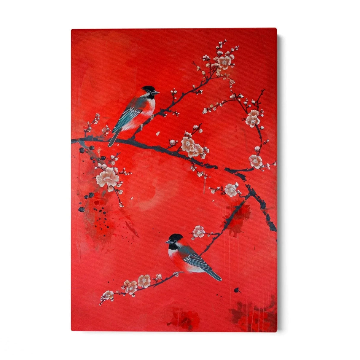 Quadro Stampa su Tela Rosso tra i passeri - CupidoDesign