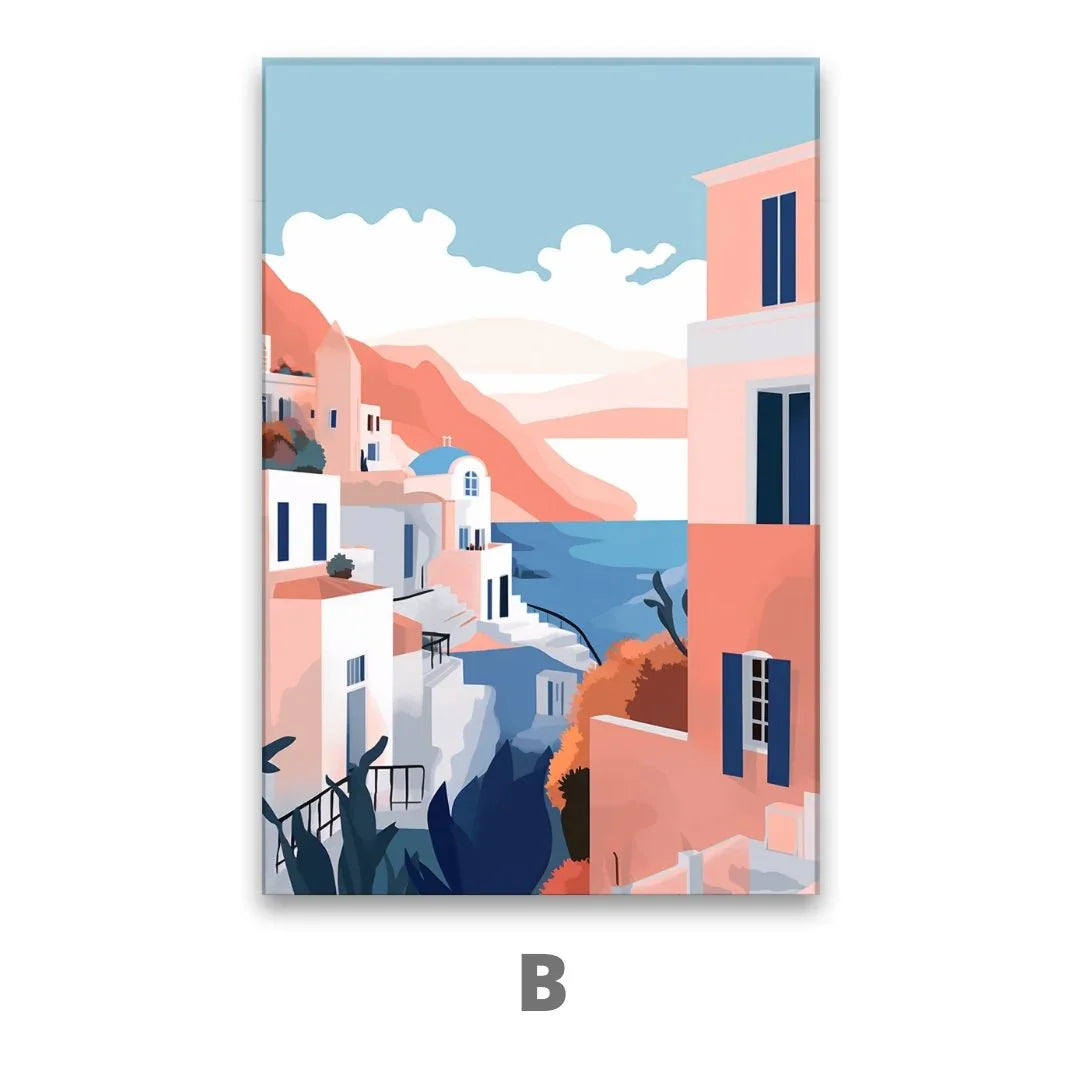 Quadro Stampa su Tela Santorini - CupidoDesign