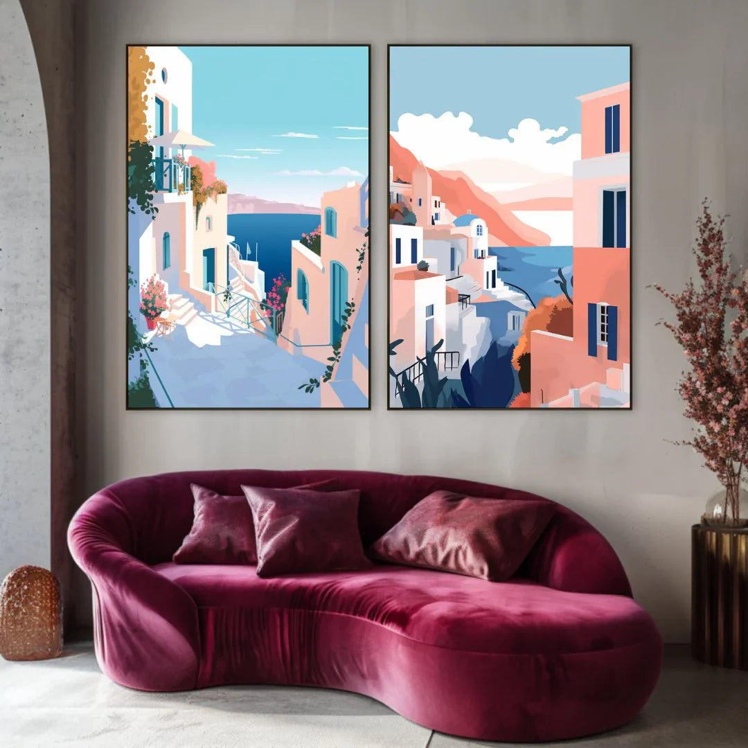 Quadro Stampa su Tela Santorini - CupidoDesign