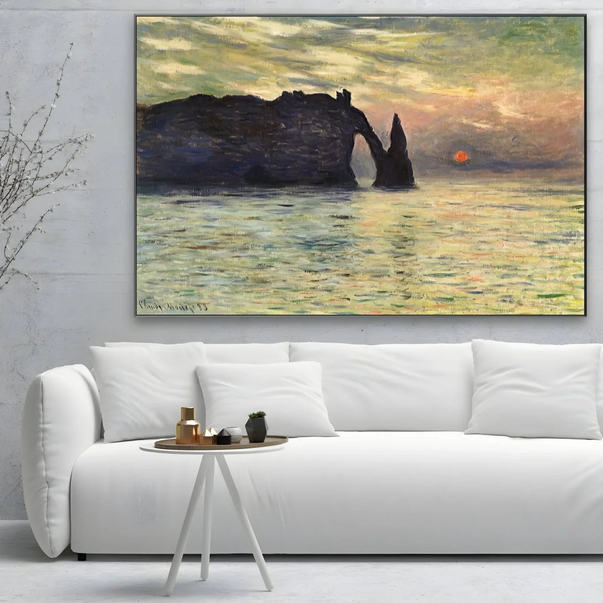 Quadro Stampa su Tela Scogliera a etretat - Claude Monet - CupidoDesign