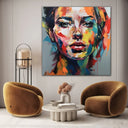 Quadro Stampa su Tela Sguardo Colorato - CupidoDesign