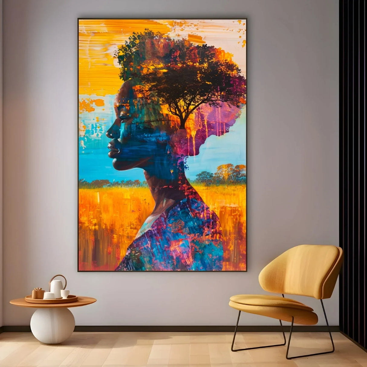 Quadro Stampa su Tela Sguardo sotto il Baobab - CupidoDesign