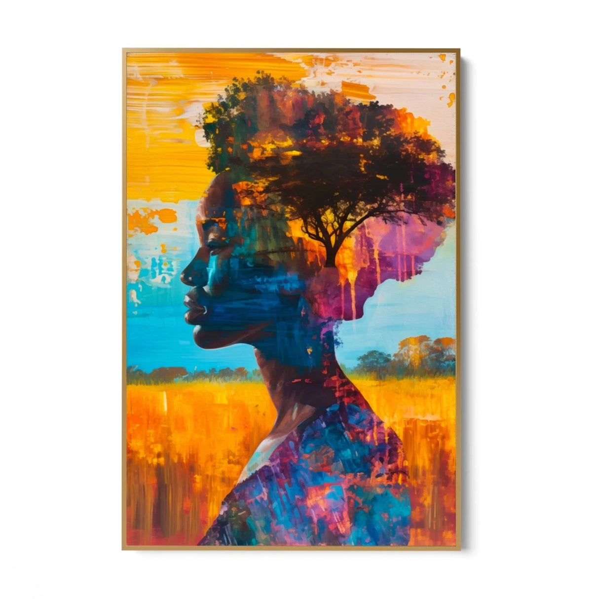 Quadro Stampa su Tela Sguardo sotto il Baobab - CupidoDesign