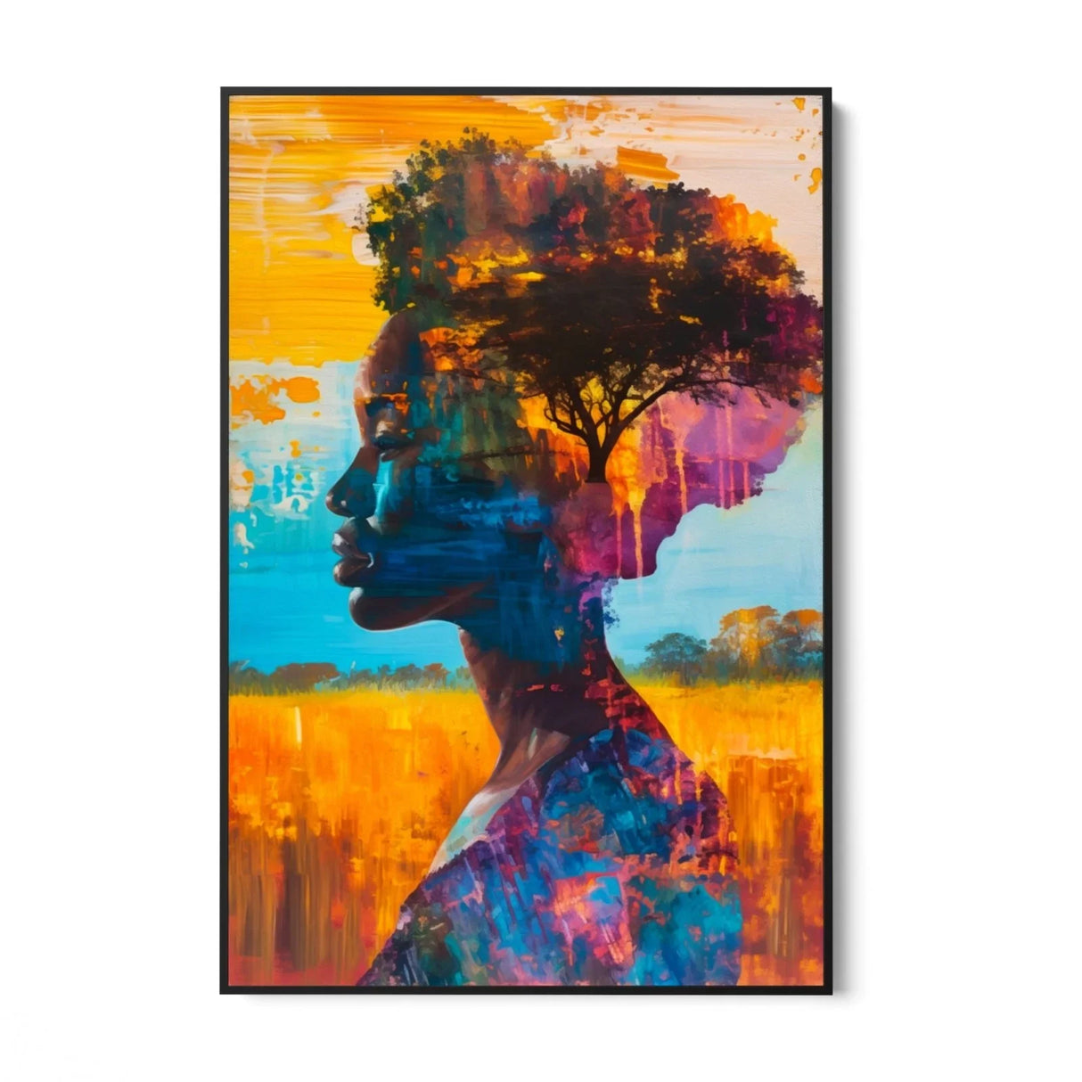 Quadro Stampa su Tela Sguardo sotto il Baobab - CupidoDesign
