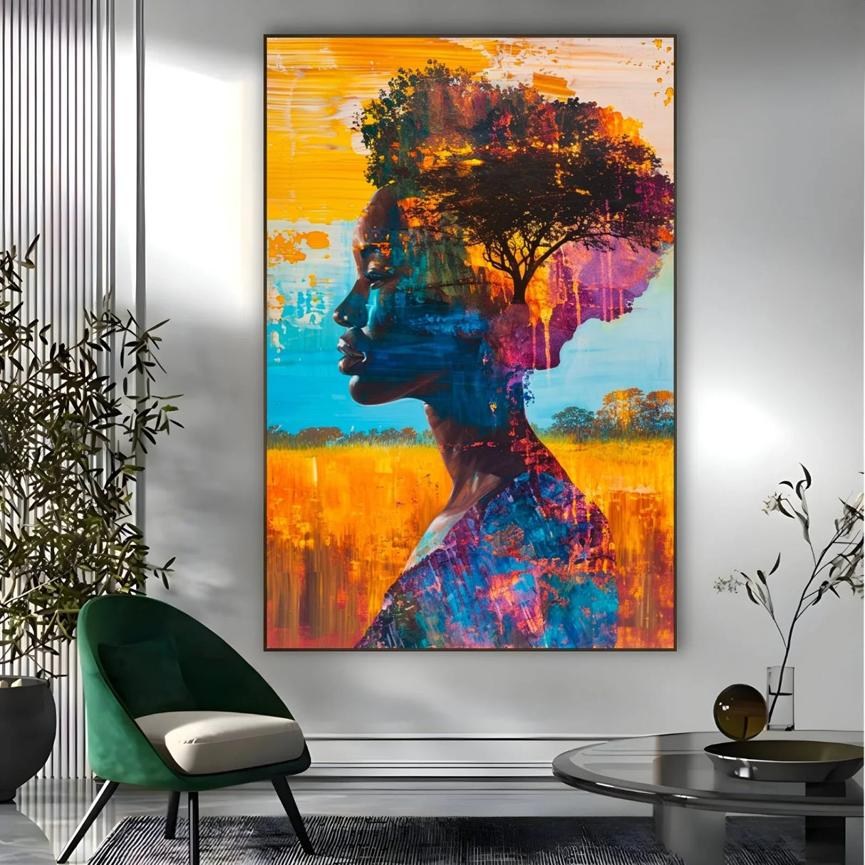 Quadro Stampa su Tela Sguardo sotto il Baobab - CupidoDesign
