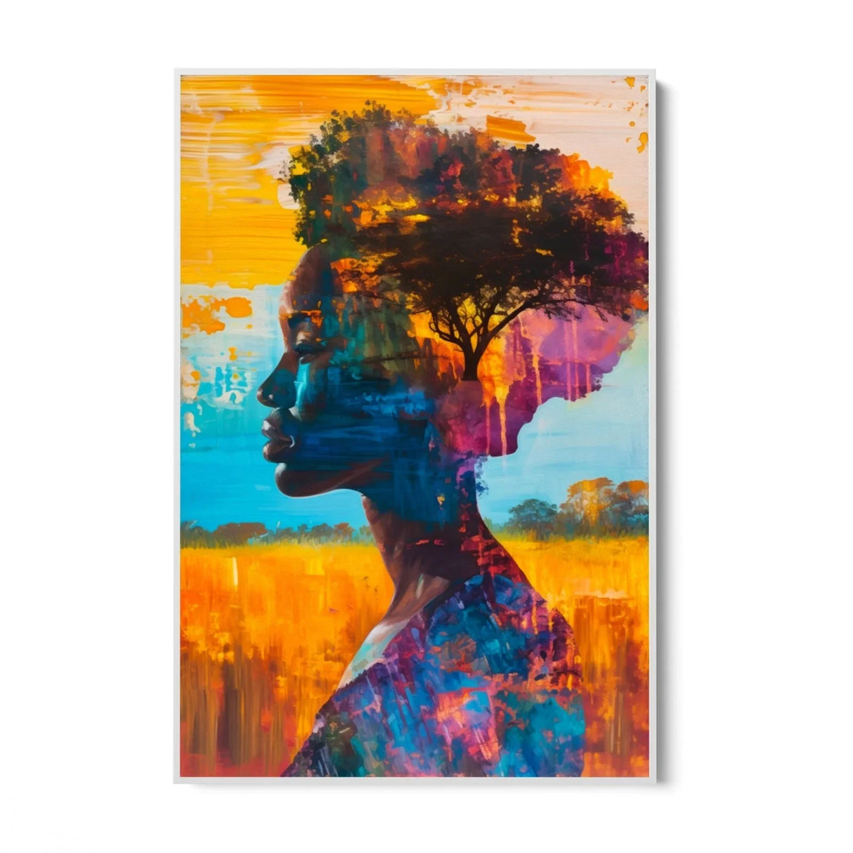 Quadro Stampa su Tela Sguardo sotto il Baobab - CupidoDesign