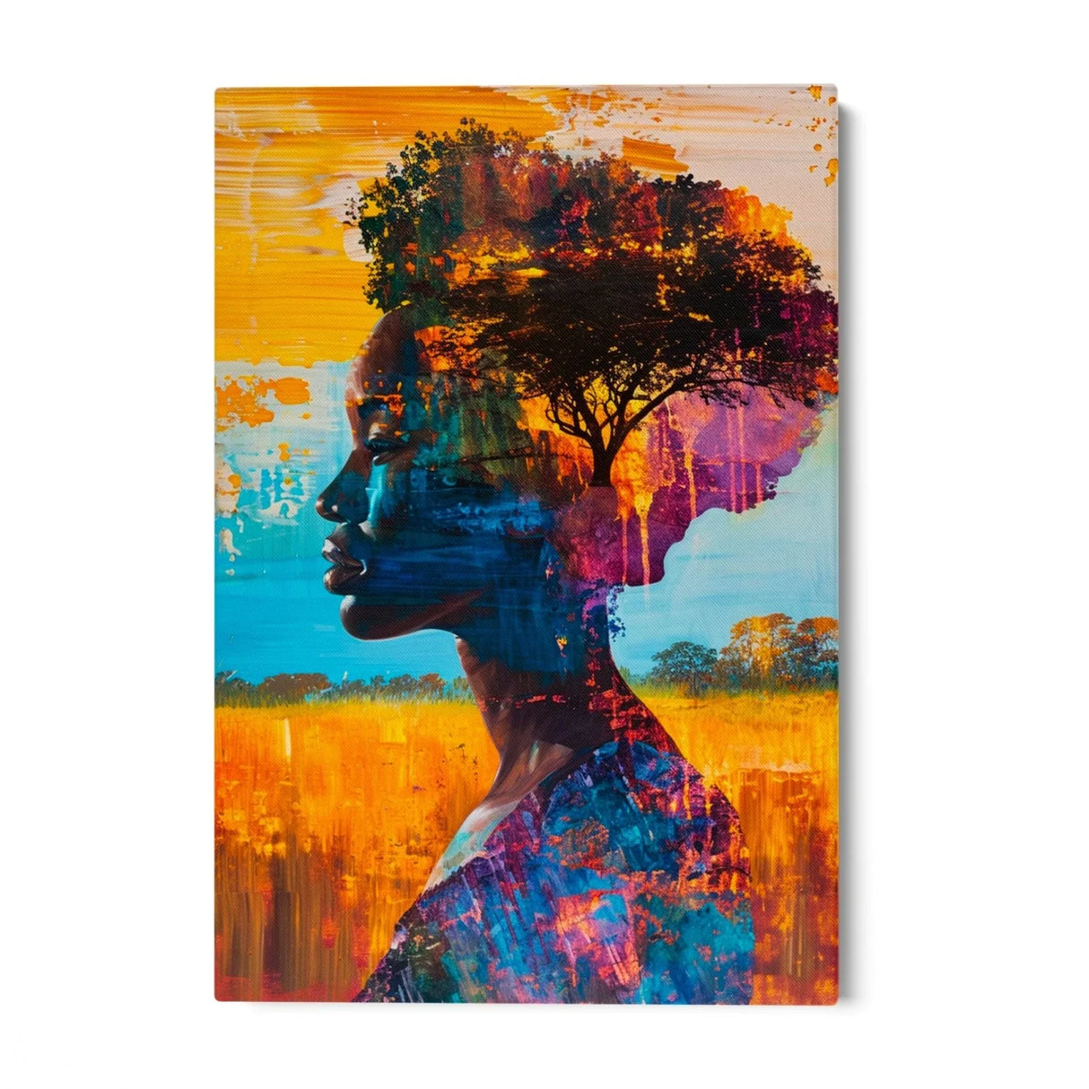 Quadro Stampa su Tela Sguardo sotto il Baobab - CupidoDesign