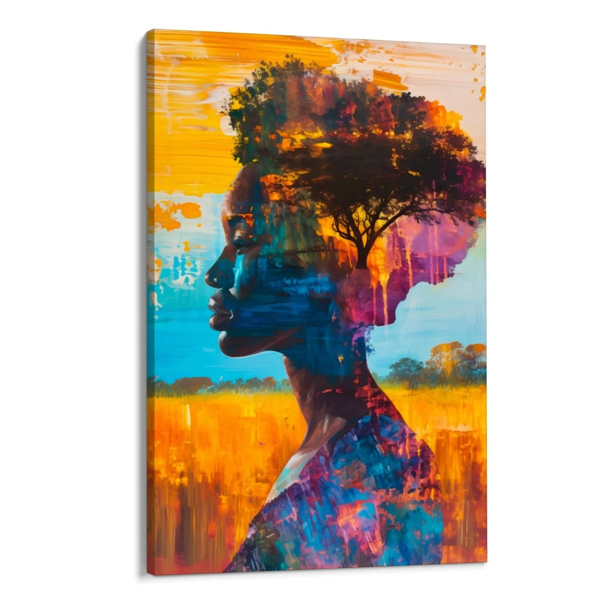 Quadro Stampa su Tela Sguardo sotto il Baobab - CupidoDesign