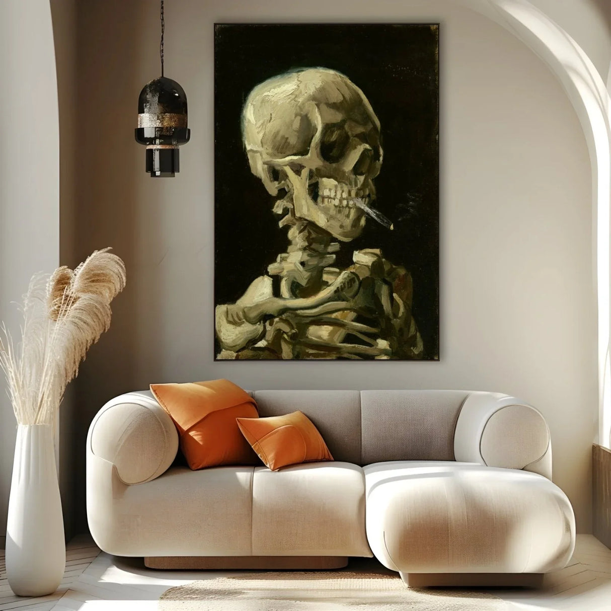 Quadro Stampa su Tela Skull with Cigarette, Vincent Van Gogh - CupidoDesign