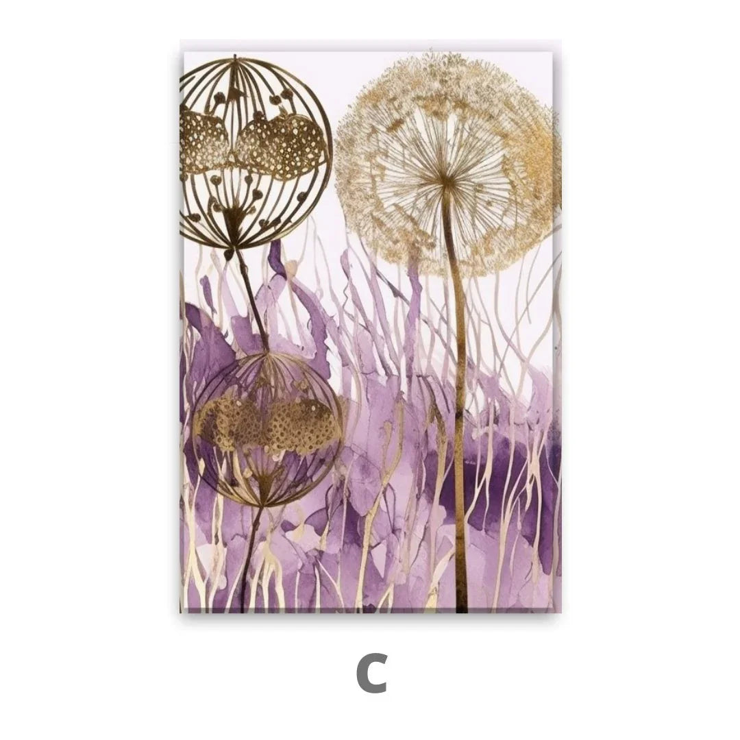 Quadro Stampa su Tela Soffioni Viola - CupidoDesign