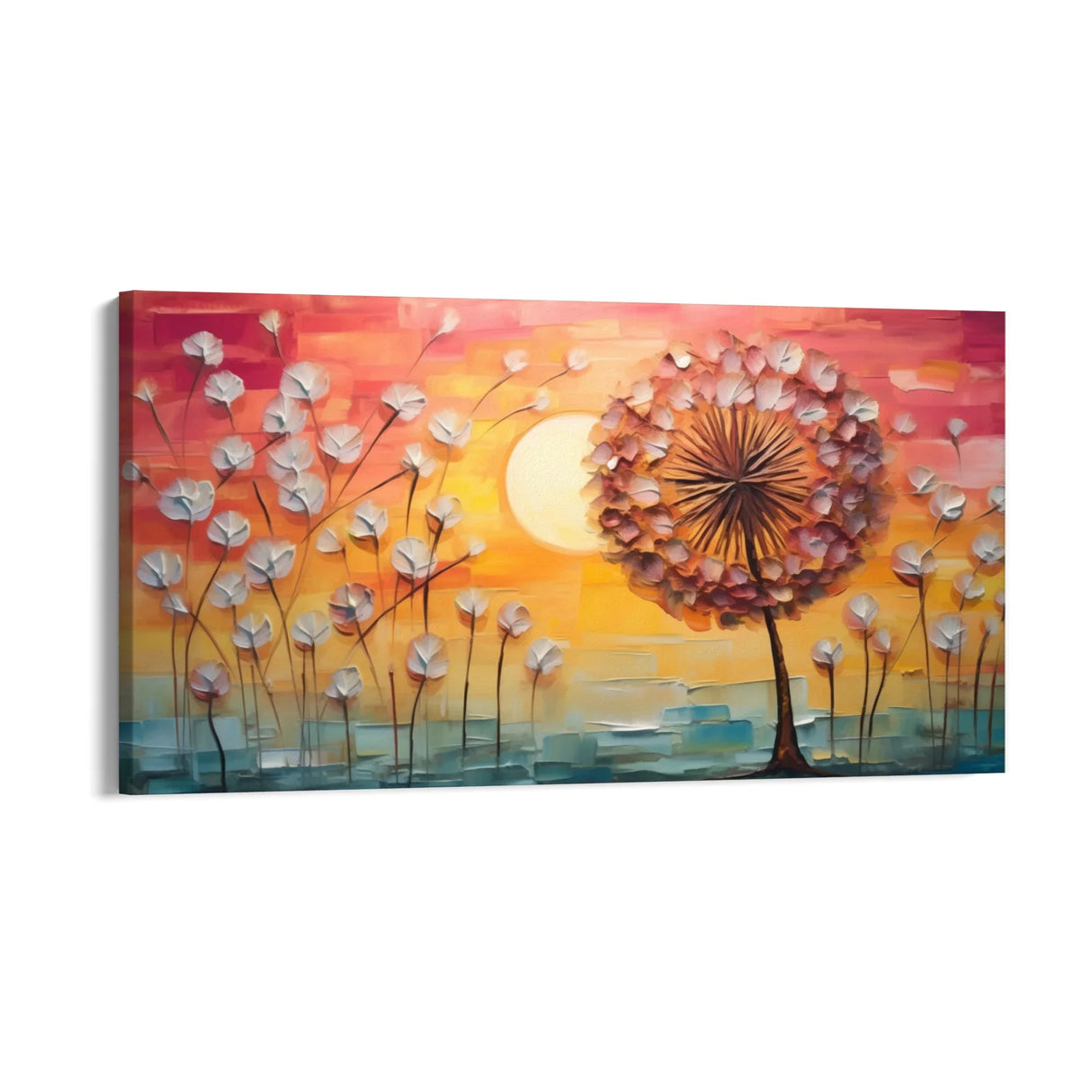 Quadro Stampa su Tela Soffioni al tramonto - CupidoDesign