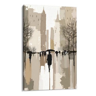Quadro Stampa su Tela Sotto la pioggia urbana - CupidoDesign