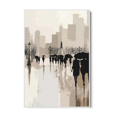 Quadro Stampa su Tela Sotto la pioggia urbana - CupidoDesign