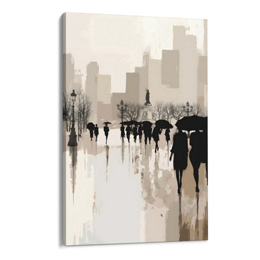 Quadro Stampa su Tela Sotto la pioggia urbana - CupidoDesign