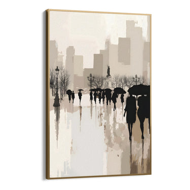 Quadro Stampa su Tela Sotto la pioggia urbana - CupidoDesign