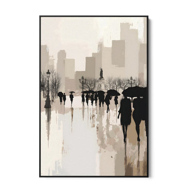 Quadro Stampa su Tela Sotto la pioggia urbana - CupidoDesign
