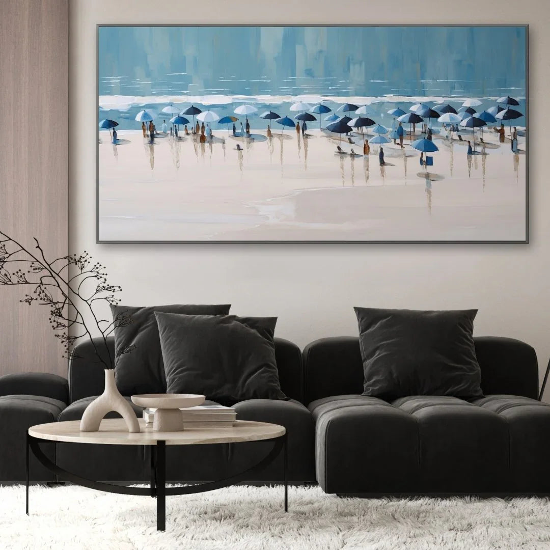 Quadro Stampa su Tela Spiaggia azzurra - CupidoDesign