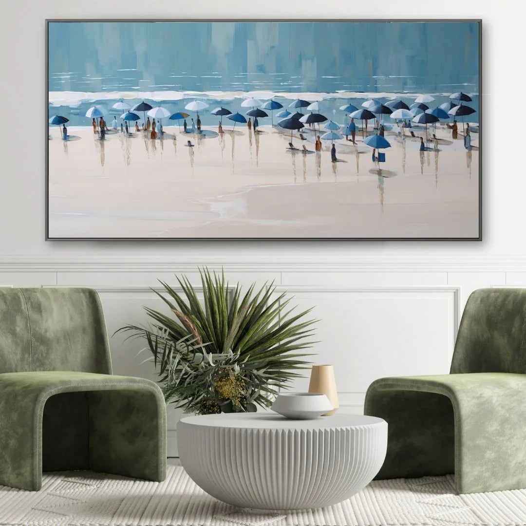 Quadro Stampa su Tela Spiaggia azzurra - CupidoDesign