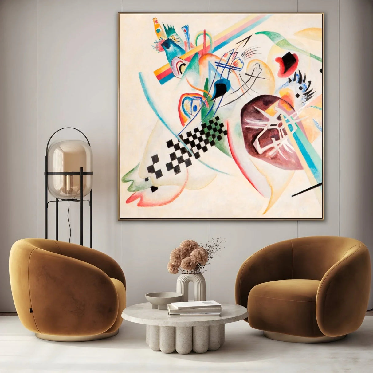 Quadro Stampa su Tela Su Bianco ll, Wassily Kandinsky - CupidoDesign