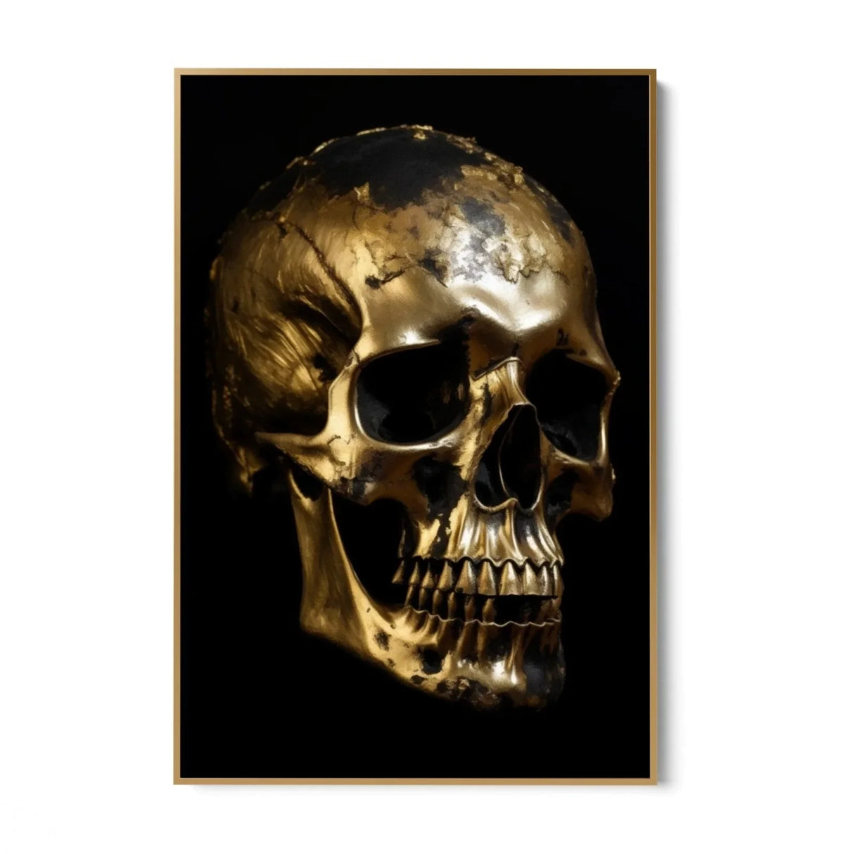 Quadro Stampa su Tela Teschio Dorato - CupidoDesign