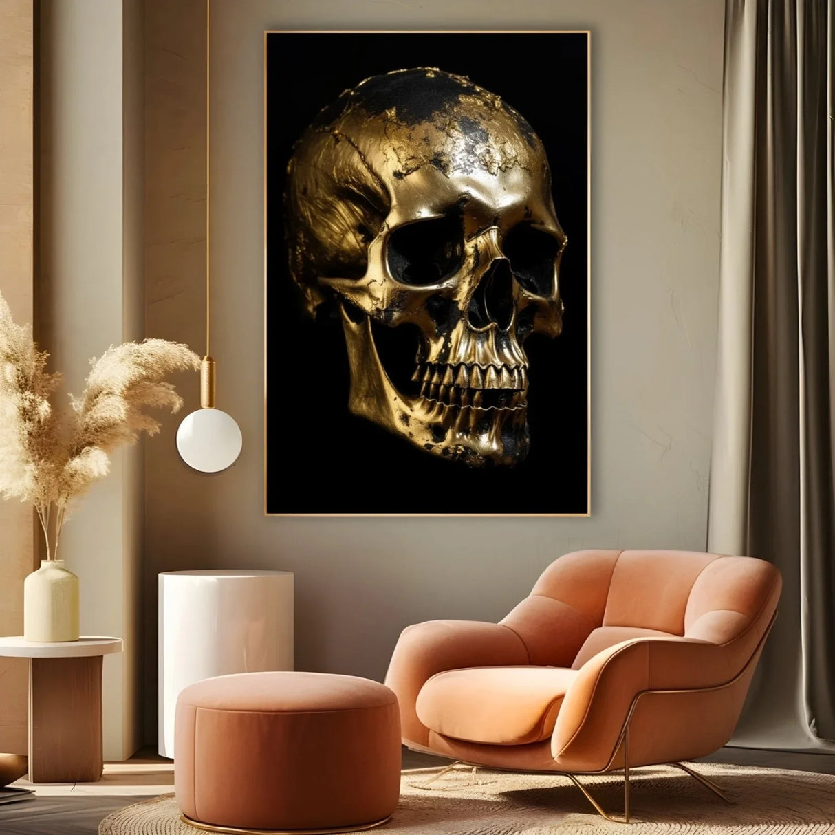 Quadro Stampa su Tela Teschio Dorato - CupidoDesign