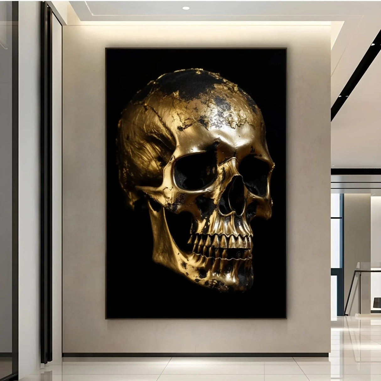 Quadro Stampa su Tela Teschio Dorato - CupidoDesign