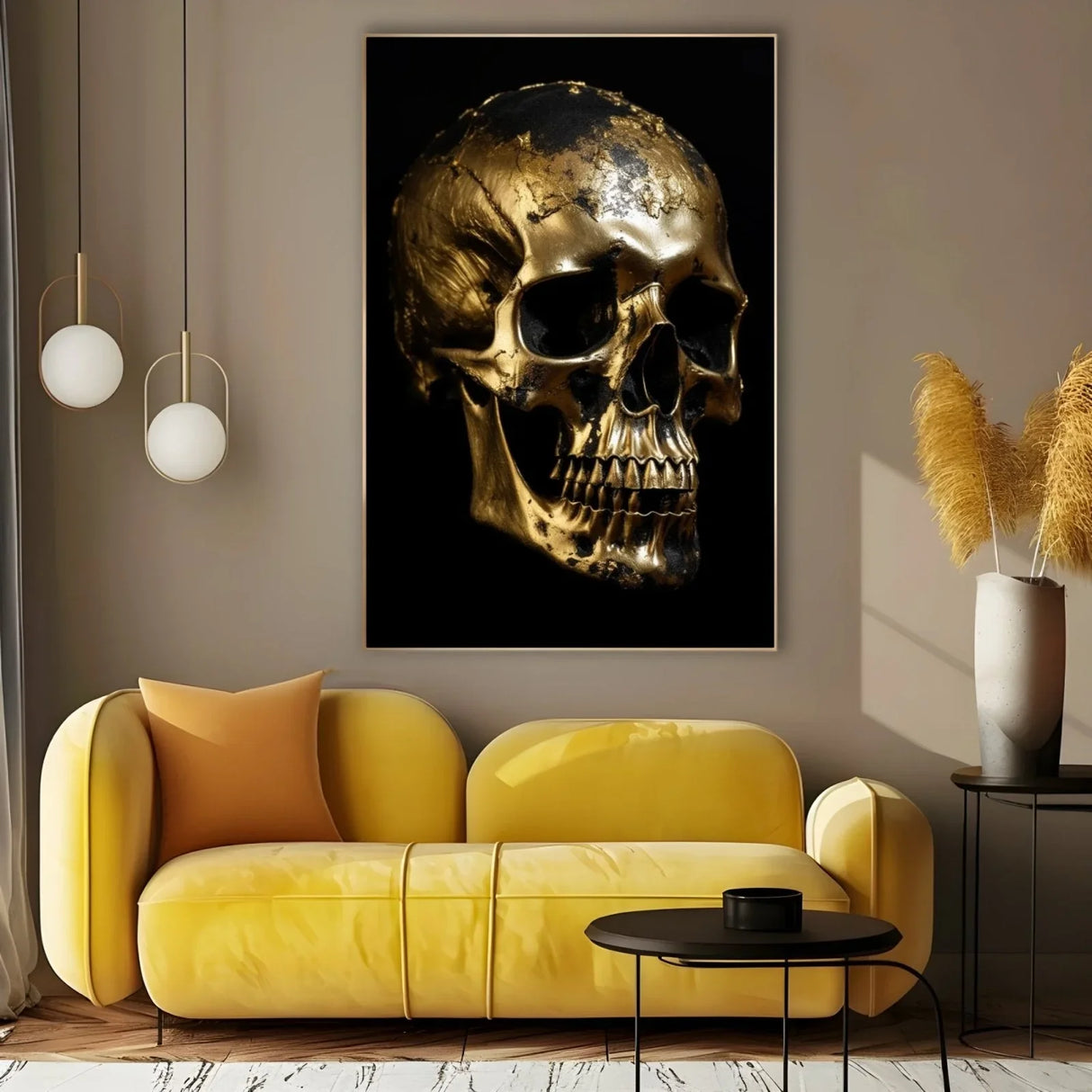 Quadro Stampa su Tela Teschio Dorato - CupidoDesign