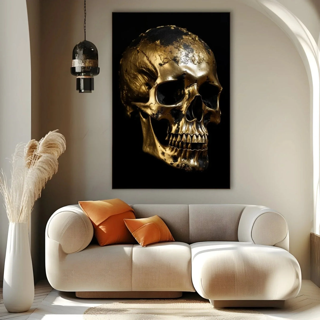 Quadro Stampa su Tela Teschio Dorato - CupidoDesign