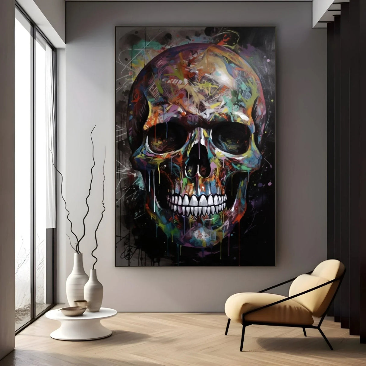 Quadro Stampa su Tela Teschio Graffiti - CupidoDesign