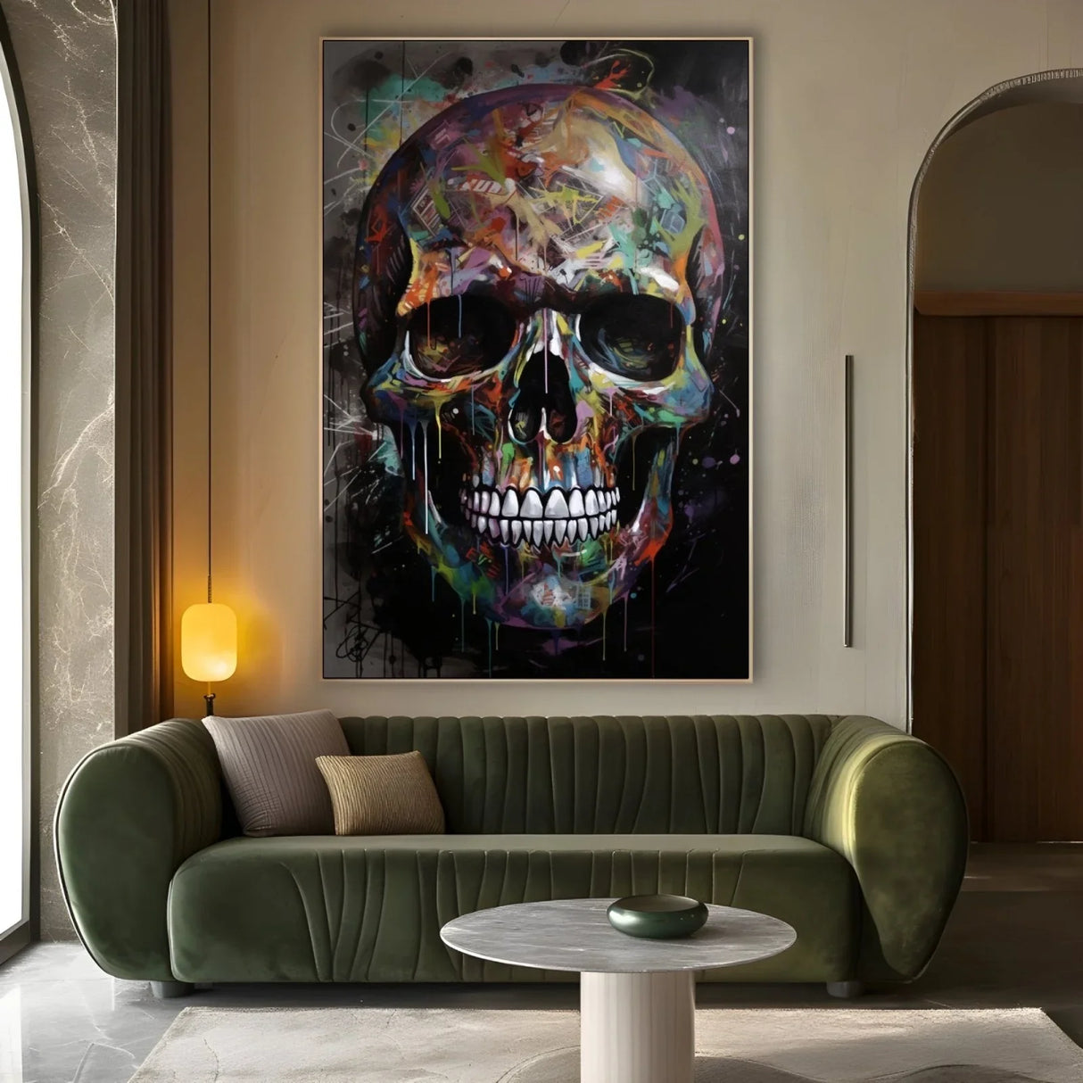 Quadro Stampa su Tela Teschio Graffiti - CupidoDesign