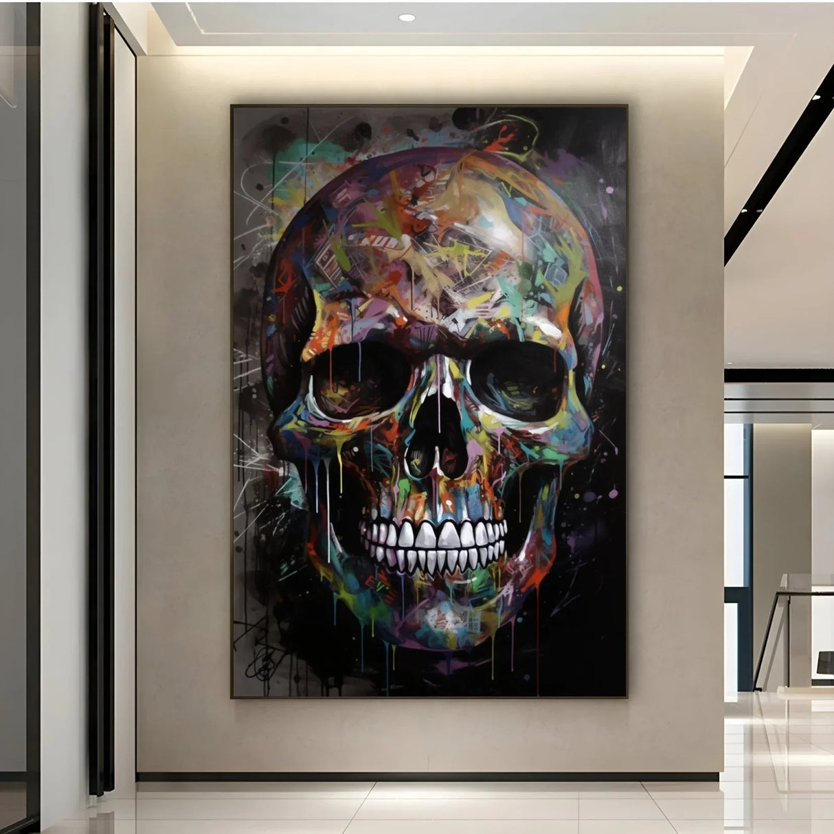 Quadro Stampa su Tela Teschio Graffiti - CupidoDesign