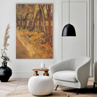 Quadro Stampa su Tela The garden of the hospital Saint Paul with figure, Vincent Van Gogh - CupidoDesign